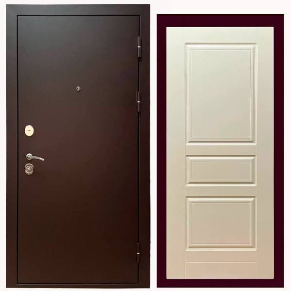 Дверь входная «Стальной Портье», внутренняя панель НШ-5 ( тирамису)