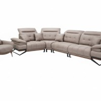 Набор мягкой мебелт: Угловой диван и кресло "Эмилия " бежевый. Зелёный,чёрный, синий,  коричневый