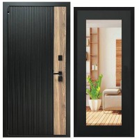 Дверь входная «Ника», внутренняя панель НШ-9/2 ( дуб серый)