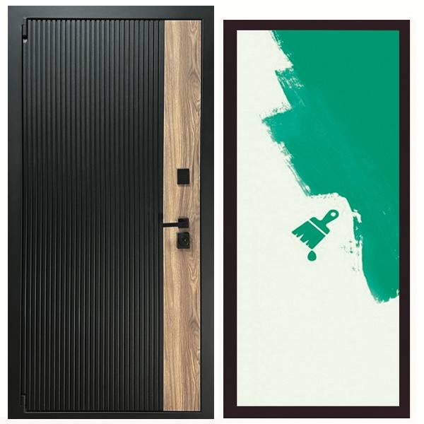 Дверь входная «Ника», внутренняя панель грунт (под покраску)