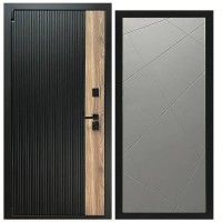 Дверь входная «Ника», внутренняя панель Лучи (лайт грей софт)