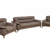 Комплект мягкой мебели "Зегна" 3+1+1, экокожа коричневая.