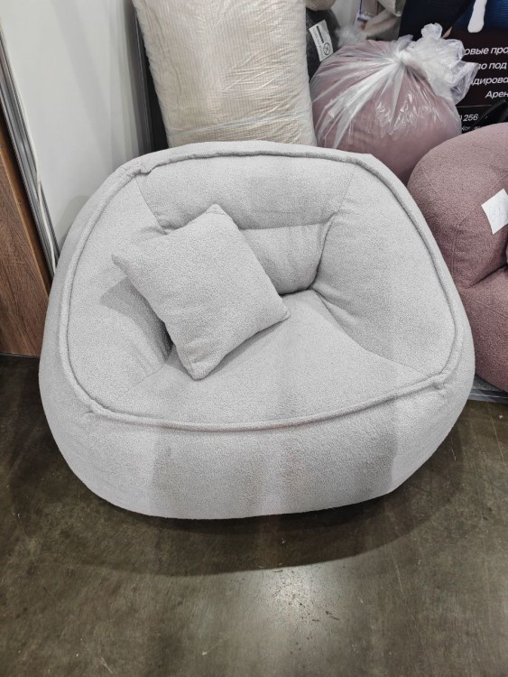 Кресло мешок серый с подушкой