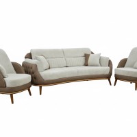 Комплект мягкой мебели "Амина" 3+1+1 бежево-коричневый.