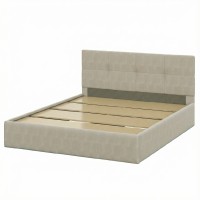 кровать двойная №4 бежевый велюр (160*200)