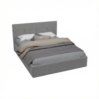 кровать двойная №4 серый велюр . 160*200