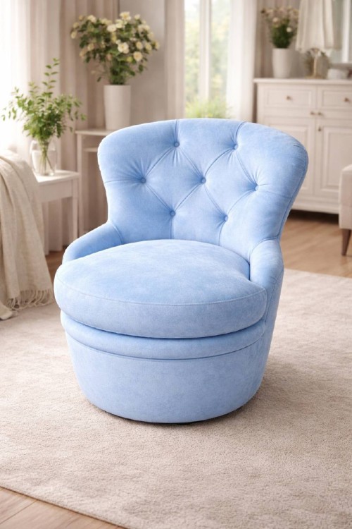 Кресло-пуф «Тюльпан» цвет небесно-голубой