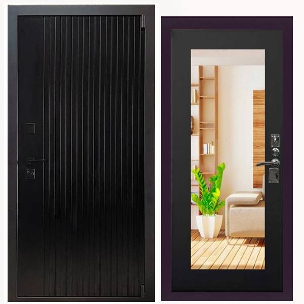 Дверь входная «Дарк», внутренняя панель НШ-9/2( дуб серый)