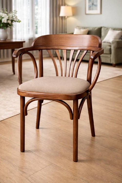 Стул венский «Астра» с подлокотниками,сидушка мягкая