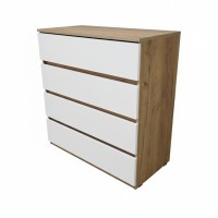 Комод "Некст 1 нн" с 4 ящиками, белый/дуб.