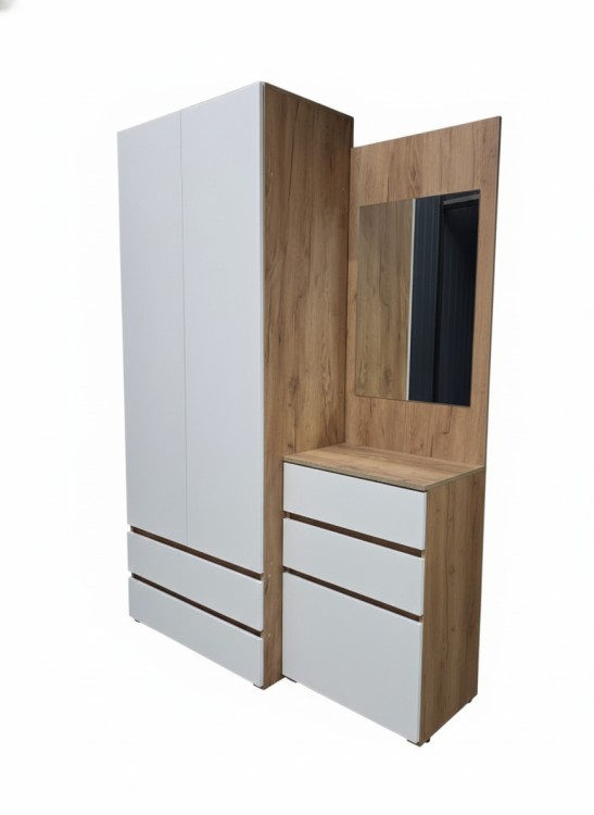Шкаф-пенал с ящиками "некст 1 нн" белый/дуб.