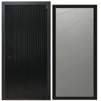 Дверь входная «Дарк», внутренняя панель Лучи (лайт грей софт)