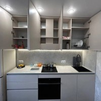 Кухонный гарнитур от производителя на заказ прямой эмаль 18мм цвет Теффи