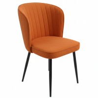 Стул обеденный мягкий "Милано" велюр оранжевый.