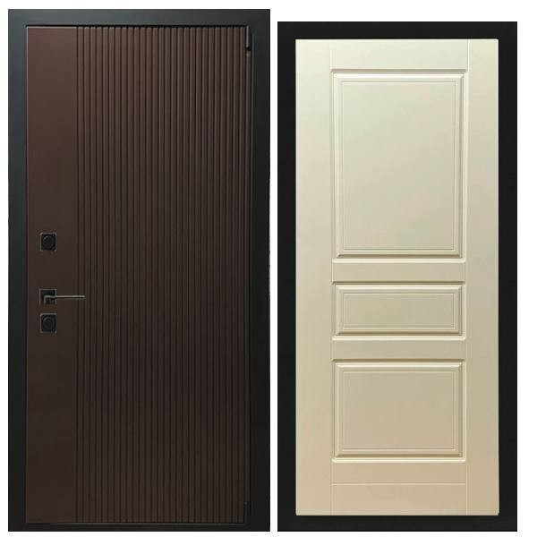 Дверь входная «Сириус», внутренняя панель НШ-5 (тирамису)