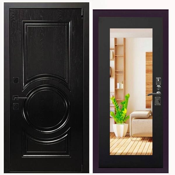 Дверь входная «Дьябло», внутренняя панель НШ-9/2 (дуб серый)