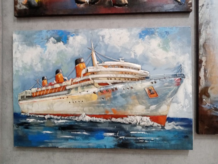 Картина из металла "Пароход"