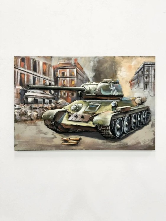 Картина из металла «Танк Т-34»