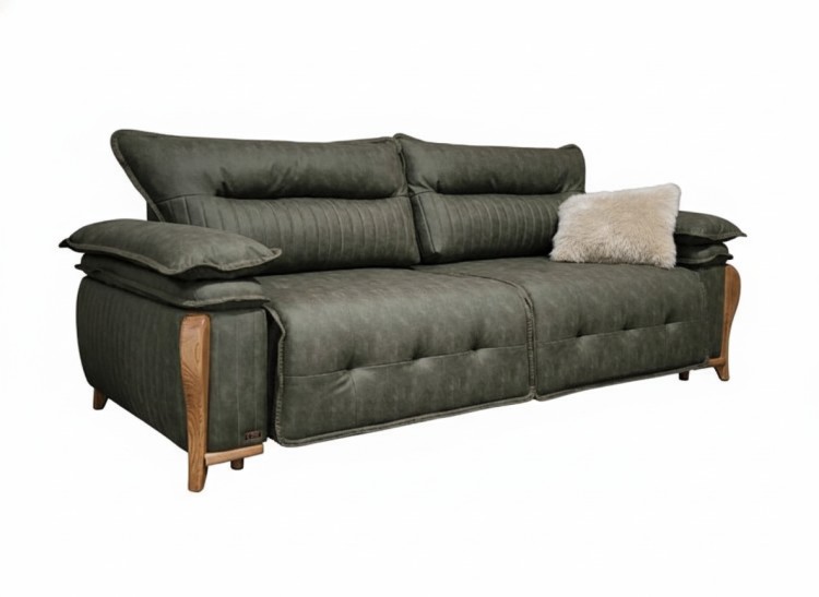Диван-кровать «Медисон 3» цвет-оливковая замша