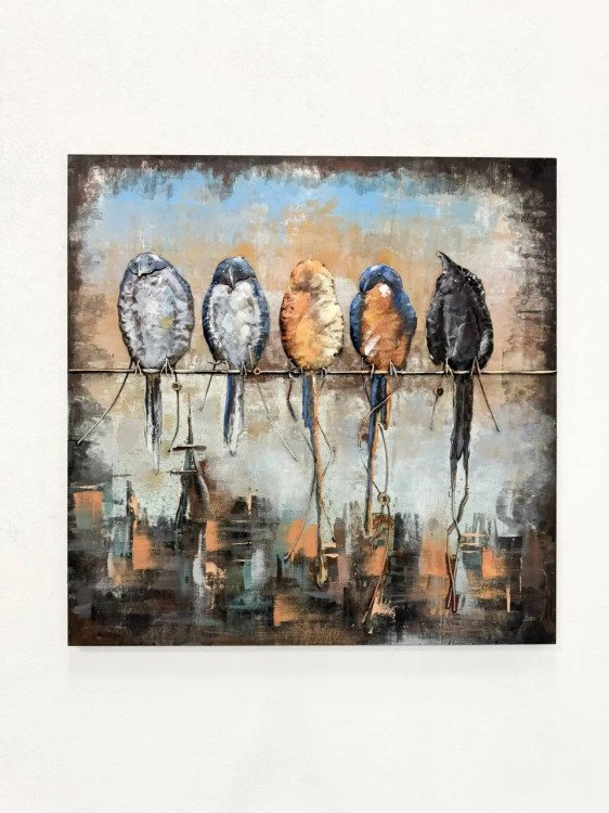 Картина металлическая «Птицы»