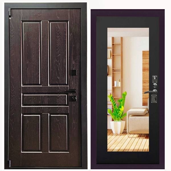 Дверь входная «Босфор», внутренняя панель НШ-9/2 (дуб серый)