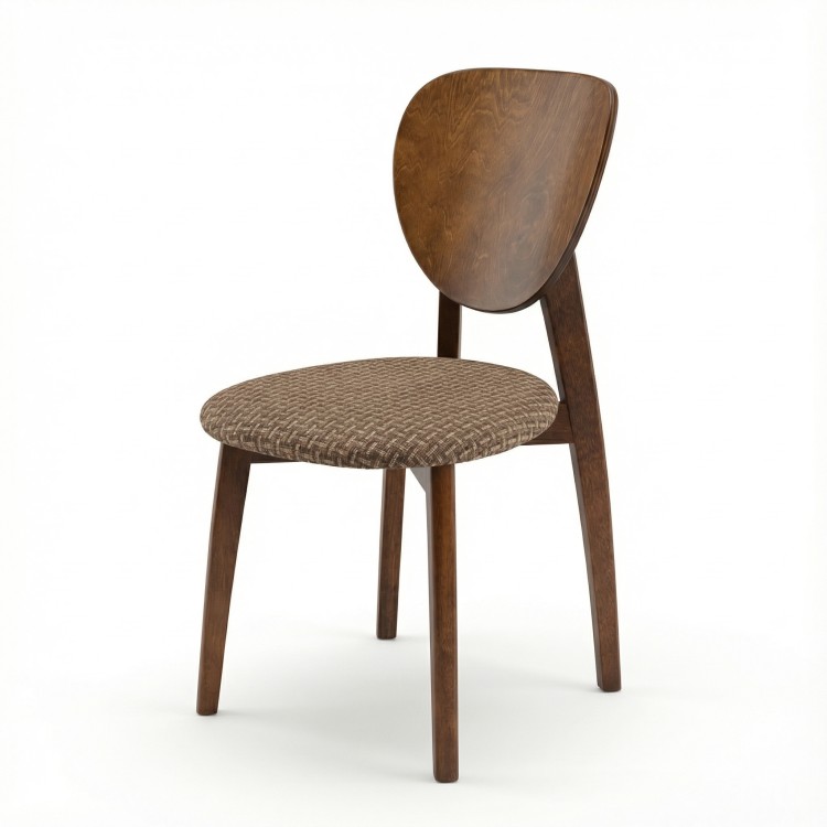 Стул обеденный деревянный "Классик" с мягким сиденьем, коричневый.