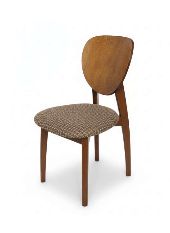 Стул кухонный деревянный "Классик" с мягким сиденьем коричневый.