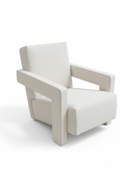 Кресло мягкое "Куб" белое букле.