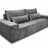 Диван прямой "Грейс" велюр серый.