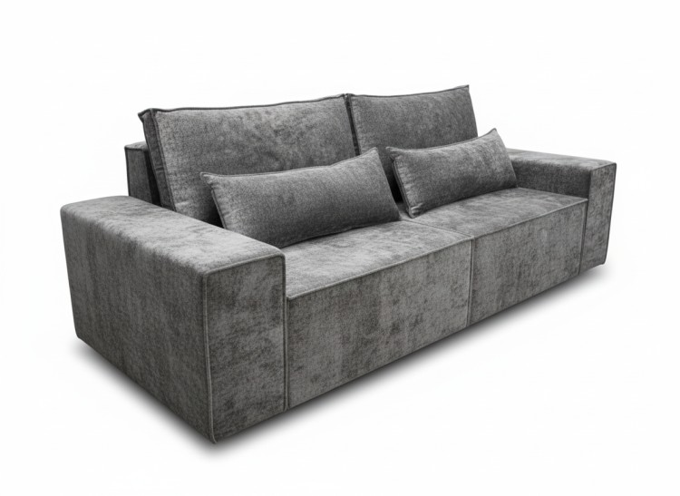 Диван прямой "Грейс" велюр серый.