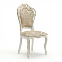 Стул обеденный "Версаль" белый с золотом, велюр.