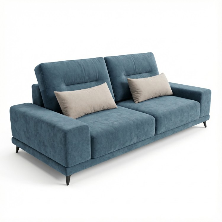 Диван прямой "эстет" велюр синий. Кож .зам , рогожка, букле. Диван на заказ