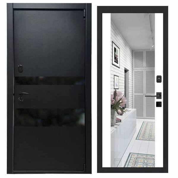 Дверь входная «Горизонт», внутренняя панель Н-108 ( молочный софт)