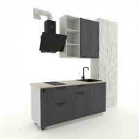 Кухонный гарнитур "Глетчер" прямой/угловой, серый/белый Модульные кухни По вашим размерам