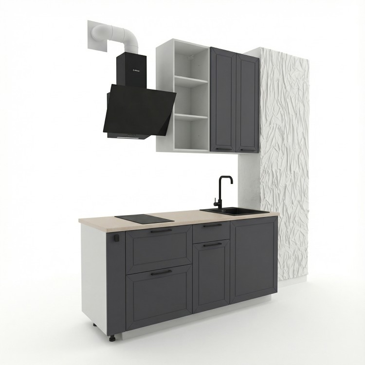 Кухонный гарнитур "Глетчер" прямой/угловой, серый/белый Модульные кухни По вашим размерам