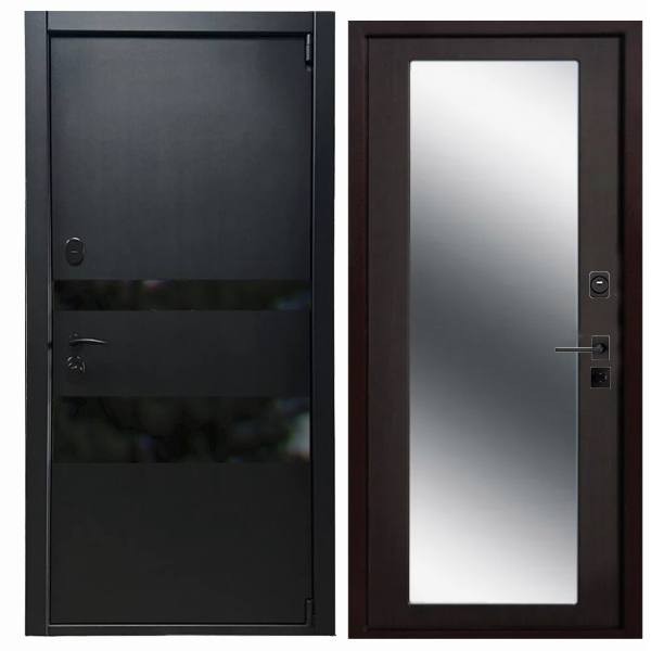 Дверь входная «Горизонт», внутренняя панель НШ-9/2 ( дуб серый)