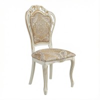 Стул обеденный "Версаль" с золотым декором, бежевый.