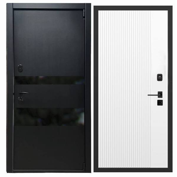 Дверь входная «Горизонт», внутренняя панель НШ-9/2А ( молочный софт)