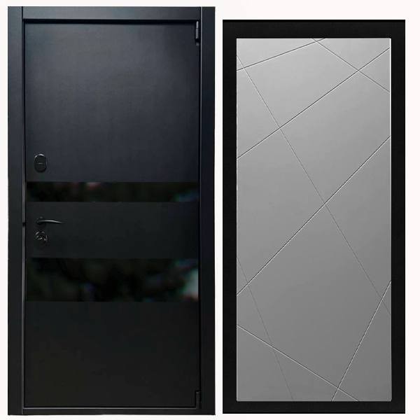 Дверь входная «Горизонт», внутренняя панель Лучи ( лайт грей софт)