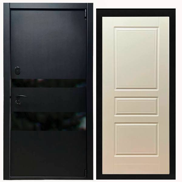 Дверь входная «Горизонт», входная панель НШ-5 ( тирамису)