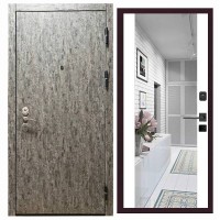 Дверь входная «Скала», внутренняя панель Н-108 ( молочный софт)