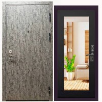 Дверь входная «Скала», внутренняя панель НШ-9/2 ( дуб серый)