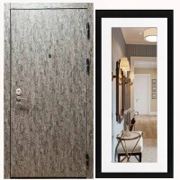 Дверь входная «Скала», внутренняя панель НШ-9/2 ( молочный софт)