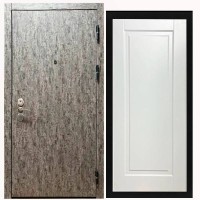 Дверь входная «Скала», внутренняя панель НШ-9/1А ( молочный софт)