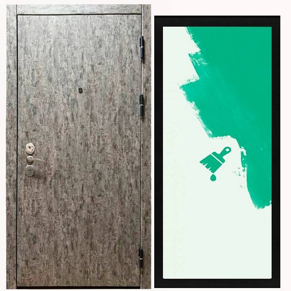 Дверь входная «Скала», внутренняя панель грунт ( под покраску)