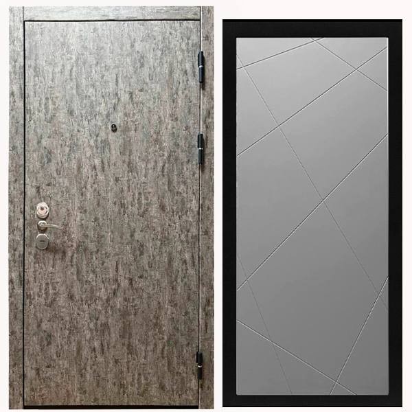 Дверь входная «Скала», внутренняя панель Лучи ( лайт грей софт)