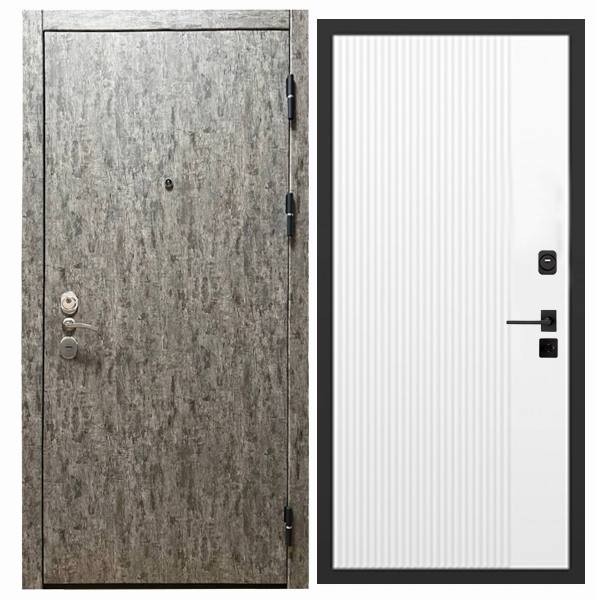 Дверь входная «Скала», внутренняя панель НШ-9/2А ( молочный софт)