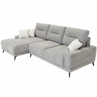 Угловой диван "Сиена" серый, с атоманкой . Белый, бежевый, зелёный,  терракотовый, жёлтый, голубой