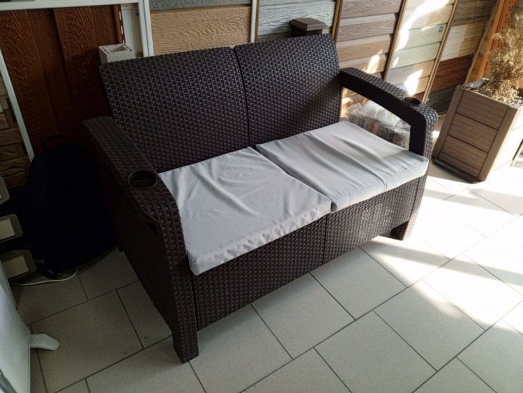 Уличный диван из ротанга двухместный