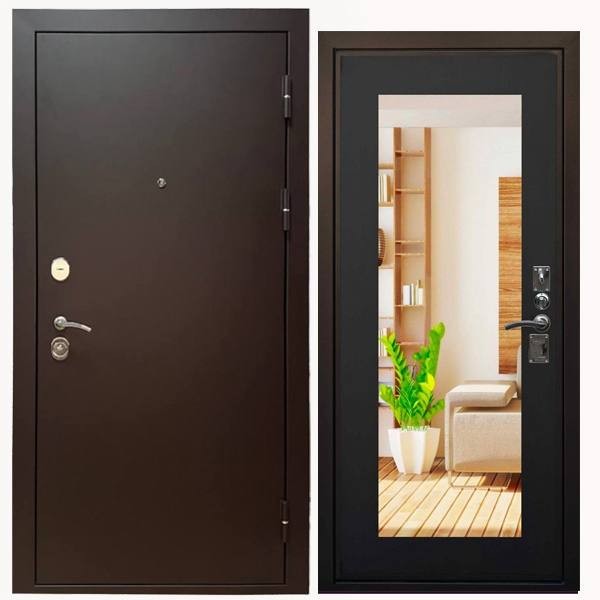 Дверь входная «Стальной Портье», внутренняя панель НШ-9/2 ( дуб серый)